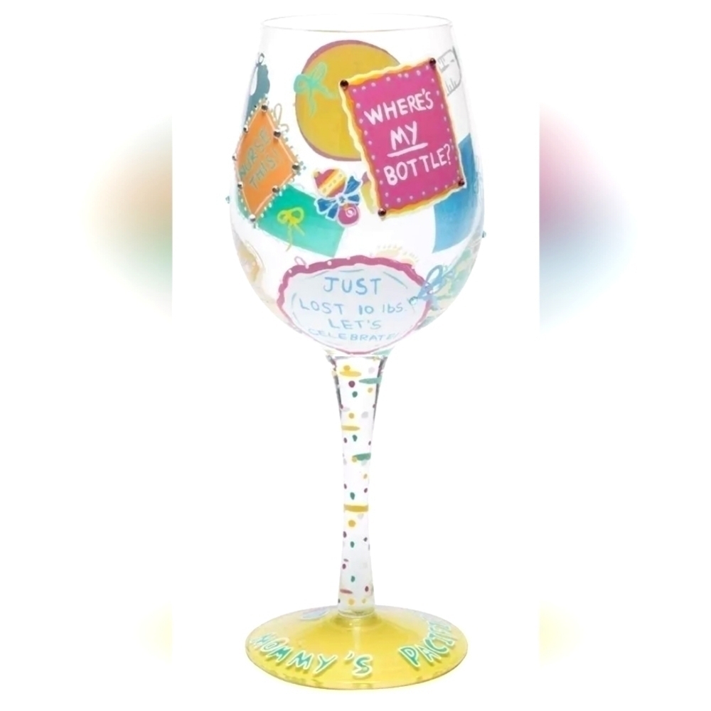 LOLITA Wine Recipe Glass "New Mommy" Retired Edition